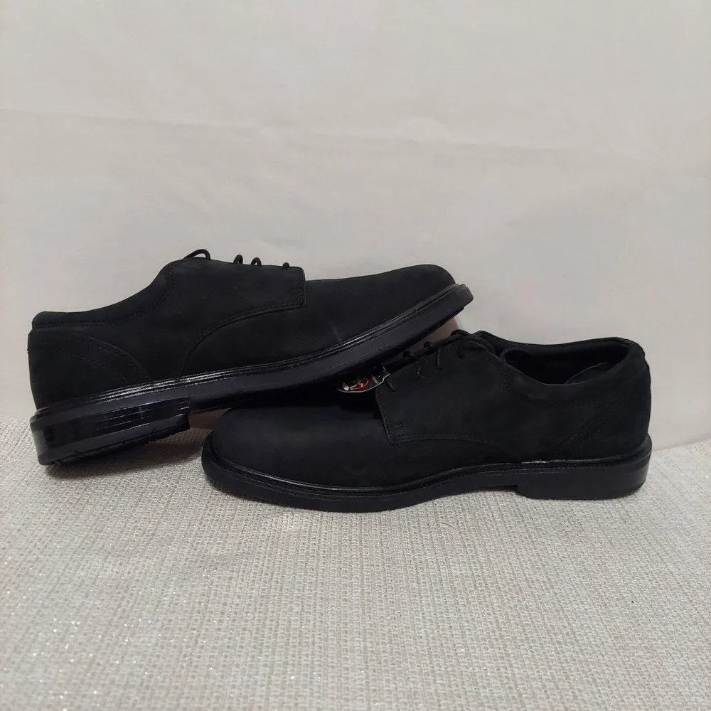 Nunn‎ Bush Mens 84153-006 Black Leather Slip Resistant Oxford Shoes 10W Wide
